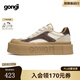共跡gongji【張顏齊同款】男鞋復(fù)古美拉德休閑鞋方頭厚底板鞋情侶運(yùn)動(dòng)鞋女鞋 焦茶棕 /偏大半碼 40 （253mm）