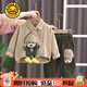 G.DUCKKIDS童裝兒童套裝男春秋季一歲寶寶衣服男童春裝小童男孩服裝休閑兩件 咖啡色小熊【BB251207】 110 適合身高100-110cm年齡4-5歲