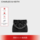 CHARLES&KEITH鏈條單肩腋下托特包流浪包包女包女友生日禮物CK2-20671559 Noir黑色 M