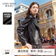 秋水伊人復(fù)古機(jī)車皮衣女2025年秋裝新款短款翻領(lǐng)皮夾克今年流行黑色外套 黑色 L