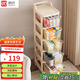 順優(yōu)小推車置物架零食嬰兒用品收納抽屜式可移動(dòng) 五層 奶油白SY-154