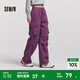 森馬（Semir）休閑褲女抓毛做舊工裝褲美式復(fù)古風(fēng)冬季松緊腰闊腿褲潮酷街頭 紫紅60201 L 165/70A