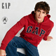 GAP男女裝春款加絨logo拉鏈連帽衛衣寬松外套美版674144 紅色 S 美碼 M亞洲碼175/92A