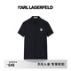 Karl Lagerfeld卡爾拉格斐輕奢老佛爺男裝早春 商務(wù)休閑內(nèi)搭短袖襯衫 黑色 48