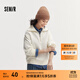Semir衛衣女純色半開(kāi)襟衣服溫柔百搭秋休閑風(fēng)寬松落肩套頭衫ins潮 奶白10501 M