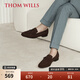 THOM WILLS男鞋流蘇樂(lè )福鞋牛反絨皮鞋男手工一腳蹬懶人鞋夏季 深咖色A1121 38 /6碼