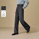 茵曼休閑高腰磨毛闊腿褲2025冬季女裝新款顯瘦呢子長(cháng)褲 深灰色 26