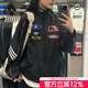 阿迪達斯 （adidas）三葉草女裝 秋季新款MOTO JKT W 賽車(chē)風(fēng)立領(lǐng)運動(dòng)寬松夾克外套 KG6676/黑色/漢玉白 XS