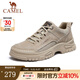 駱駝（CAMEL）登山鞋秋冬季新款男鞋加絨厚底休閑鞋徒步戶外工裝鞋 GE12237125沙色 41