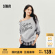 森馬（Semir）衛衣女秋斜肩刺繡拼接格紋假兩件寬松蝴蝶結2025上衣10A525116001