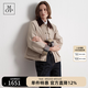 Marc O'Polo/MOP 【商場同款】秋季新款撞色格紋袖翻領風衣夾克女士外套短款 卡其721 XS