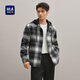 HLA海瀾之家?jiàn)A克男休閑格子翻領(lǐng)可脫卸帽外套男冬HWJAD4J165A 黑色格紋G5 L 175/92A 推薦137~150斤