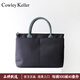 Cowley Keller包包女包公文包新款女士手提包女包大容量托特包電腦包送老婆禮物 黑配綠 34*9*28cm 14英寸