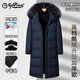 金利來(lái)羽絨服鵝絨服中老年羽絨服男長(cháng)款過(guò)膝保暖爸爸冬裝加厚防寒服 旗艦官方深藍色【貉子毛領(lǐng)】】鵝 L 175/88A 【110-130斤】