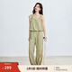 茵曼（INMAN）【防曬兩件套】2025夏季時尚花苞下擺薄款背心襯衫束腳運動褲 淺綠色 XL