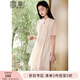香影新中式國(guó)風(fēng)連衣裙女2025春夏新款米色仙氣木耳邊盤(pán)扣雪紡裙子 米色 M