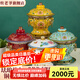 炊老爺（CHUILAOYE）景泰藍單人銅火鍋家商用老式小火鍋鍋具一人一鍋酒精爐火鍋專用鍋 黃蓮花[紫銅葫蘆款]+送燃油6件套 20cm
