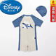 迪士尼（Disney）兒童寶寶連體泳衣泳褲小童1-3歲男童嬰兒卡通速干防曬游泳裝洋氣5 灰色連體+帽子 100 身高90cm左右