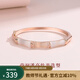 Jay 新中式竹節手鐲仿貓眼石手飾女竹子手飾送教師節禮物 （品牌禮盒）玫瑰金