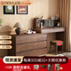 雷勒（rayle）實(shí)木復古梳妝臺斗柜一體可伸縮臥室中古風(fēng)化妝桌收納柜床尾置物柜 桌面收納款100~200*40*86.6cm