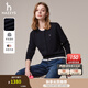 哈吉斯（HAZZYS）女裝 秋季女士簡(jiǎn)約假兩件羊毛開(kāi)衫女ABYSD1CCX03 藏青色NV M (160/84A 38)
