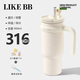 LIKE BB冰霸杯保溫杯大容量巨無(wú)霸吸管水杯男女生高顏值316不銹鋼杯子 奶黃-900ml【316控溫+雙飲口】 送杯刷+DIY