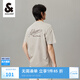 杰克·瓊斯（JACK&JONES）男裝短袖t恤男夏季新款潮流100%純棉休閑半袖T恤男士刺繡純色短袖 C02 倫霧灰 M 175