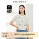 迪賽尼斯（DESIGNICE）2024年春季新款通勤風(fēng)簡約圓領(lǐng)短袖羊毛衫短款套頭毛衣女 米白 M