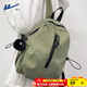回力雙肩包男輕便小背包女休閑小型學(xué)生iPad平板包戶(hù)外出游登山旅行包 綠色【可放12寸平板+煤球掛件】