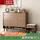 九鼎創(chuàng)展實(shí)木鞋柜入戶門口玄關(guān)柜新中式家用大容量北歐隔斷柜陽(yáng)臺(tái)儲(chǔ)物柜 【升級(jí)款全實(shí)木板】長(zhǎng)120cm鞋柜 不帶換鞋凳