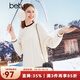 百圖betu女裝秋冬新款毛衣小香風(fēng)拼色提花長(cháng)袖寬松毛衫女2310T22 米白 S
