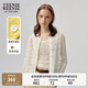 Teenie Weenie小熊女裝2025夏新款松弛感清時尚花邊針織開衫空調(diào)衫 象牙白 L