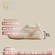OLJ奢侈高端品牌增高休閑鞋女新款夏季網(wǎng)面透氣輕便軟底德訓阿甘鞋 米色內(nèi)增高-7厘米 37