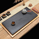 石匠同豐簡(jiǎn)約天然烏金石茶盤(pán)（多尺寸）家用仿古功夫茶具茶托 60*30帶竹盤(pán)