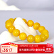名珀世家蜜蠟手串男女老蜜蠟單圈圓珠雞油黃琥珀手鏈生日禮物送男友15mm