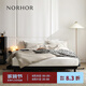NORHOR北歐表情/日式復(fù)古簡約/素住無床頭齊邊實(shí)木雙人床/床架G B款黑色橡木/平臺款床 現(xiàn)貨 1800mm*2000mm框架結(jié)構(gòu)