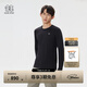 KOLON SPORT/可隆戶外休閑衣 男子徒步無縫針織LOGO長袖T恤 LHRT5AN047-BK 黑色 XL 180/100A
