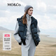 MO&Co.羽絨服馬甲學(xué)院風(fēng)刺繡徽章高蓬松高領(lǐng)廓形輕暖摩安珂 黑色 S 160
