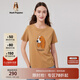 Hush Puppies暇步士女裝夏季個(gè)性印花圓領(lǐng)短袖T恤 150啡色 M