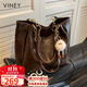 viney牛皮包包女包大容量托特包輕奢單肩大包生日禮物高級感送女友老婆