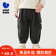 迷你巴拉巴拉男女童褲子2025春秋新品寶寶戶(hù)外工裝風(fēng)衛褲直筒褲