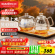 金灶（KAMJOVE）涌泉式自動(dòng)上水電熱水壺 玻璃燒水壺家用智能保溫電茶壺茶具電茶爐茶臺燒水壺一體 0.8L H9 (20*37cm)豎版按鍵