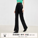 秋水伊人修身顯瘦春秋新款高腰舒適簡(jiǎn)約通勤百搭褲子女 黑色 M