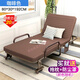 愛(ài)迪威高端折疊床單人多功能午休辦公室午睡躺椅成人家用醫院陪護行軍床 【平價(jià)款80寬咖啡色】固定扶手 6檔調節