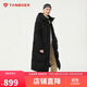 坦博爾羽絨服女中長(cháng)款連帽運動(dòng)通勤保暖冬季外套厚550852D 黑色 170 