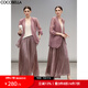 COCOBELLA光澤感重工壓褶百褶裙女時(shí)尚優(yōu)雅大擺半身裙HS7070 玫瑰粉 L
