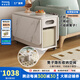 柯諾適家（KNSJ）客廳沙發(fā)巖板邊幾移動茶幾現(xiàn)代簡約小茶幾折疊邊柜床側邊柜子窄桌 巖板茶幾-白色【帶2凳】