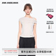 ANN ANDELMAN官方直營(yíng) 不對稱(chēng)立裁褶皺斜肩短袖T恤女收腰顯瘦上衣 杏色 M