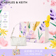 CHARLES&KEITH褶皺油蠟皮斜挎小方包手提包腋下包女士生日七夕禮物CK2-80160183 Cream奶白色 S