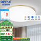歐普（OPPLE）led吸頂燈具兒童房間現(xiàn)代簡(jiǎn)約圓形陽臺(tái)臥室燈高顯色三防一體快裝 【鉑玉II420金36瓦】